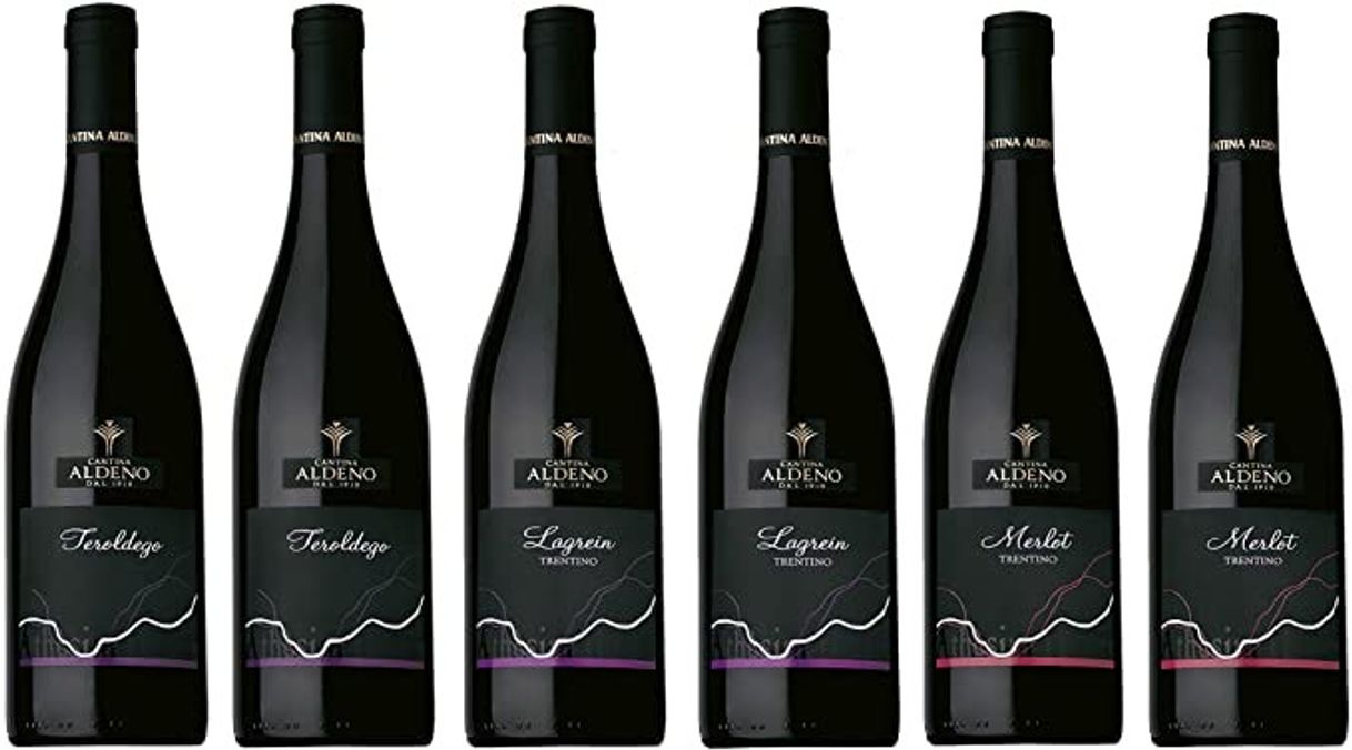 Fashion Pack de 6 botellas. 3 tipos de vino tinto Trentino DOC: Lagr