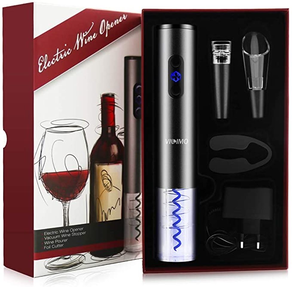 Fashion VILIMO Sacacorchos de Vino Eléctrico de Acero Inoxidable Pla