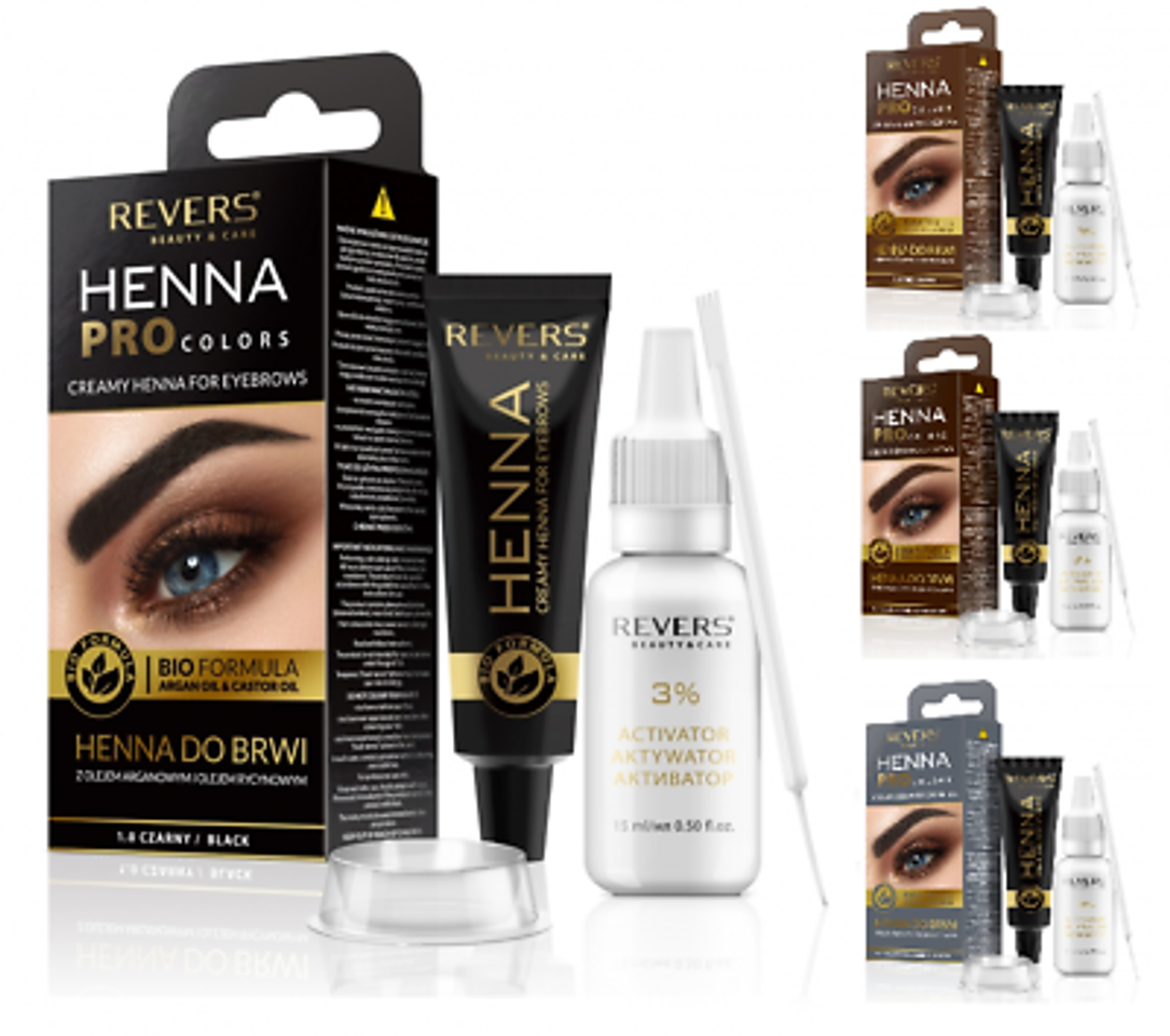 Moda Tintura de henna para cejas ProColors con aceite de argán y 