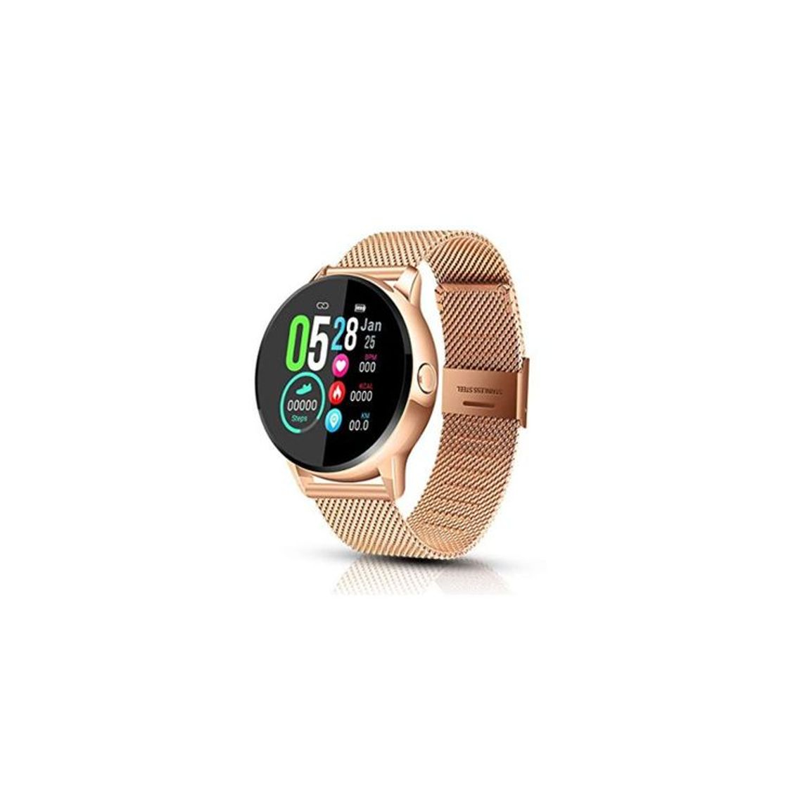 Moda EIVOTOR Smart Watch Sport Fitness Activity Tracker Pulsera Pantalla conectada Touch Podometer Climate Alarm Clock para Mujer Hombre Niño