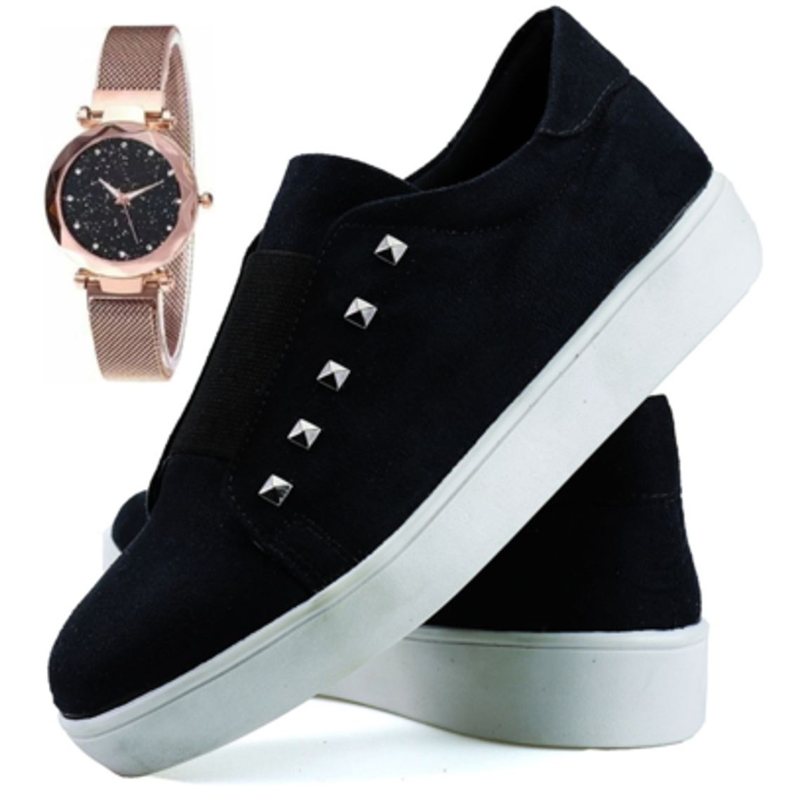 Social Tênis Neway Elástico Preto