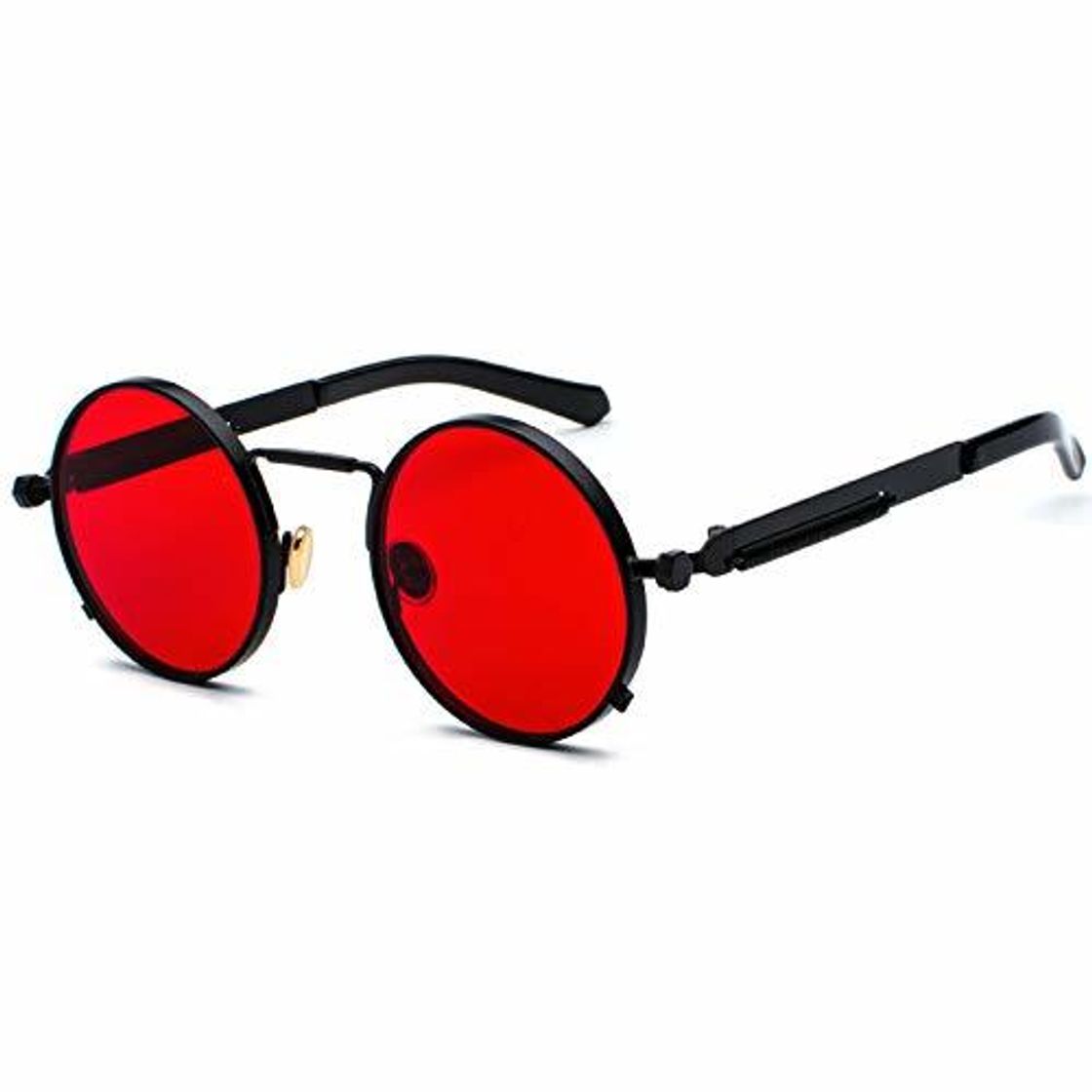 Social Kennifer Steampunk redonda Retro Metálico gafas de sol para hombres y mujeres
