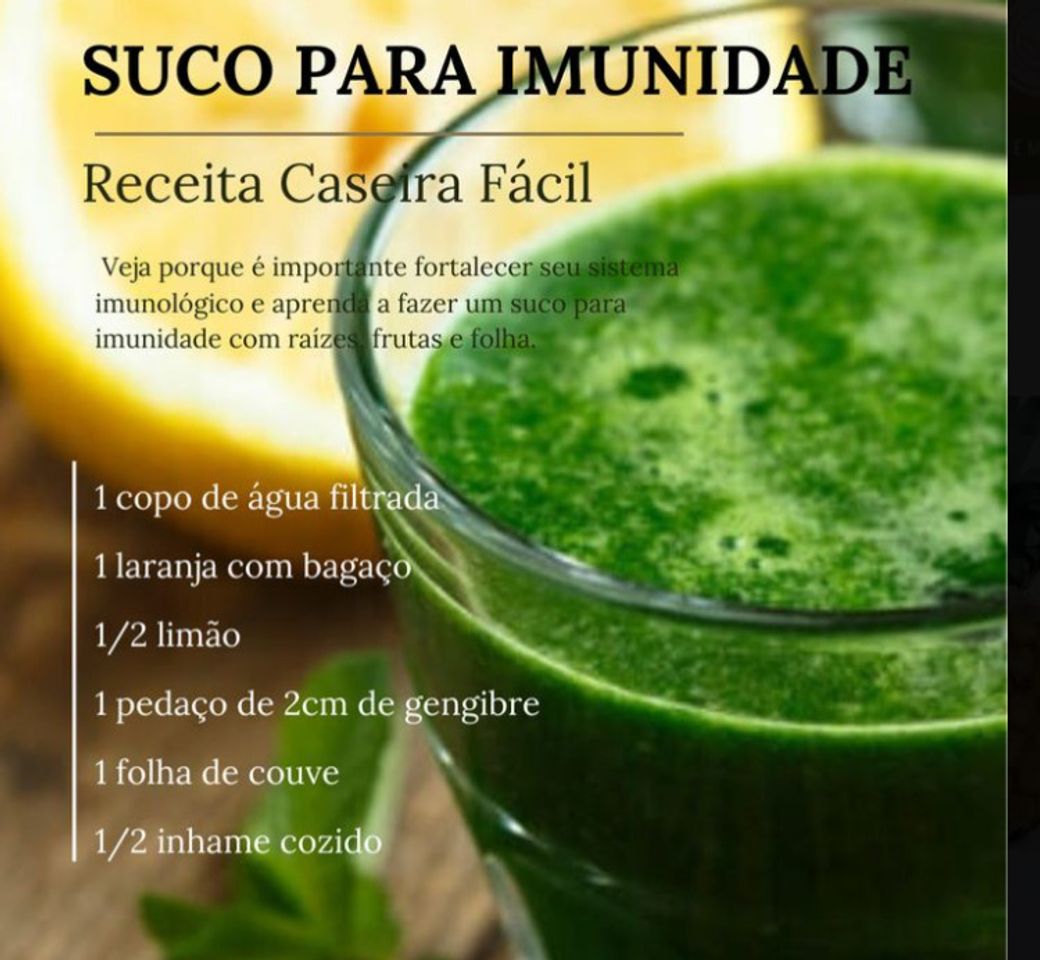 Fashion Suco para aumentar a imunidade.