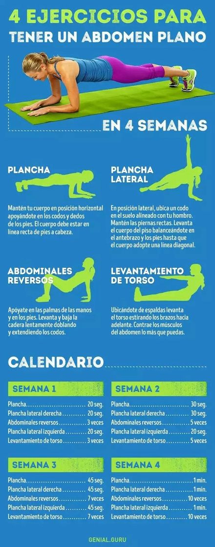 Moda 4 ejercicios para conseguir un abdomen plano 