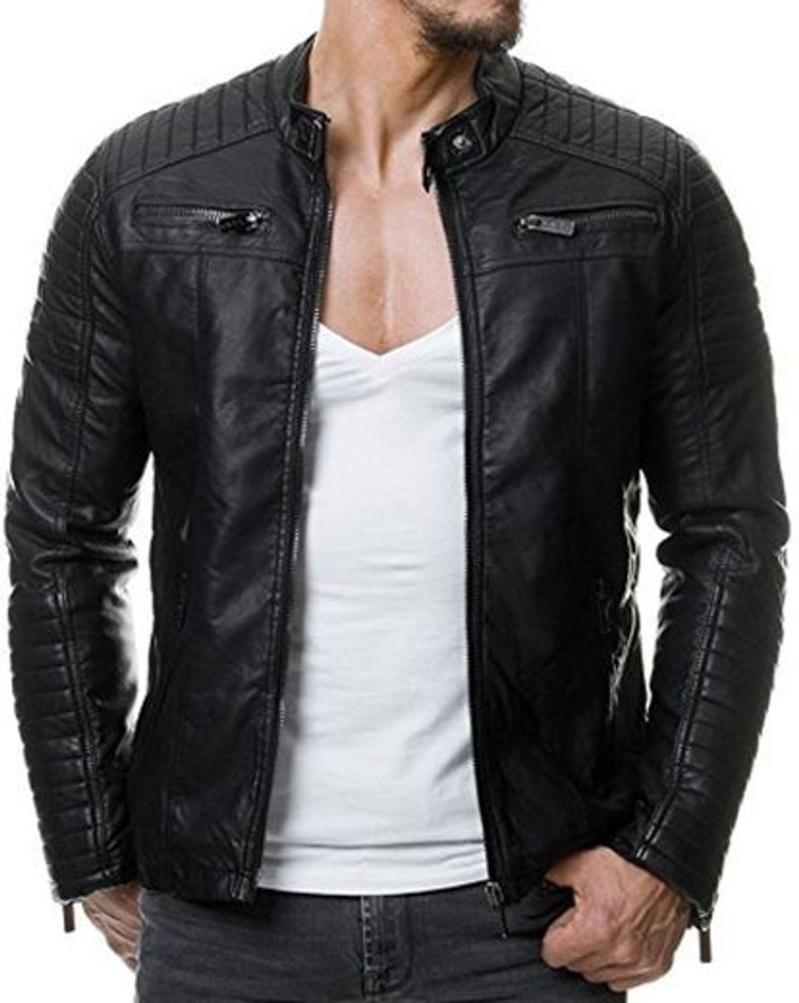 Social Red Bridge Chaqueta de Hombres Cuero Sintética