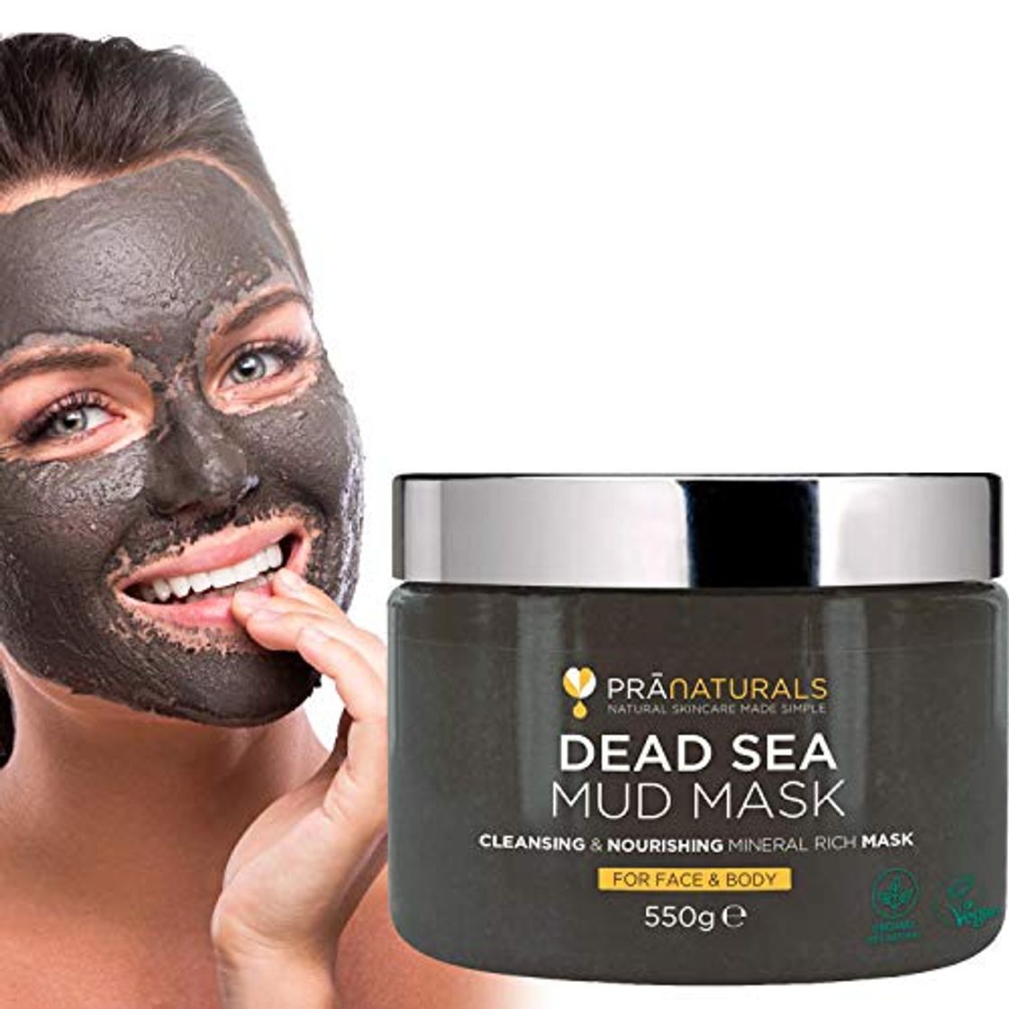 Social PraNaturals 550g Mascarilla Facial y Corporal 100% Natural y Orgánica con Barro