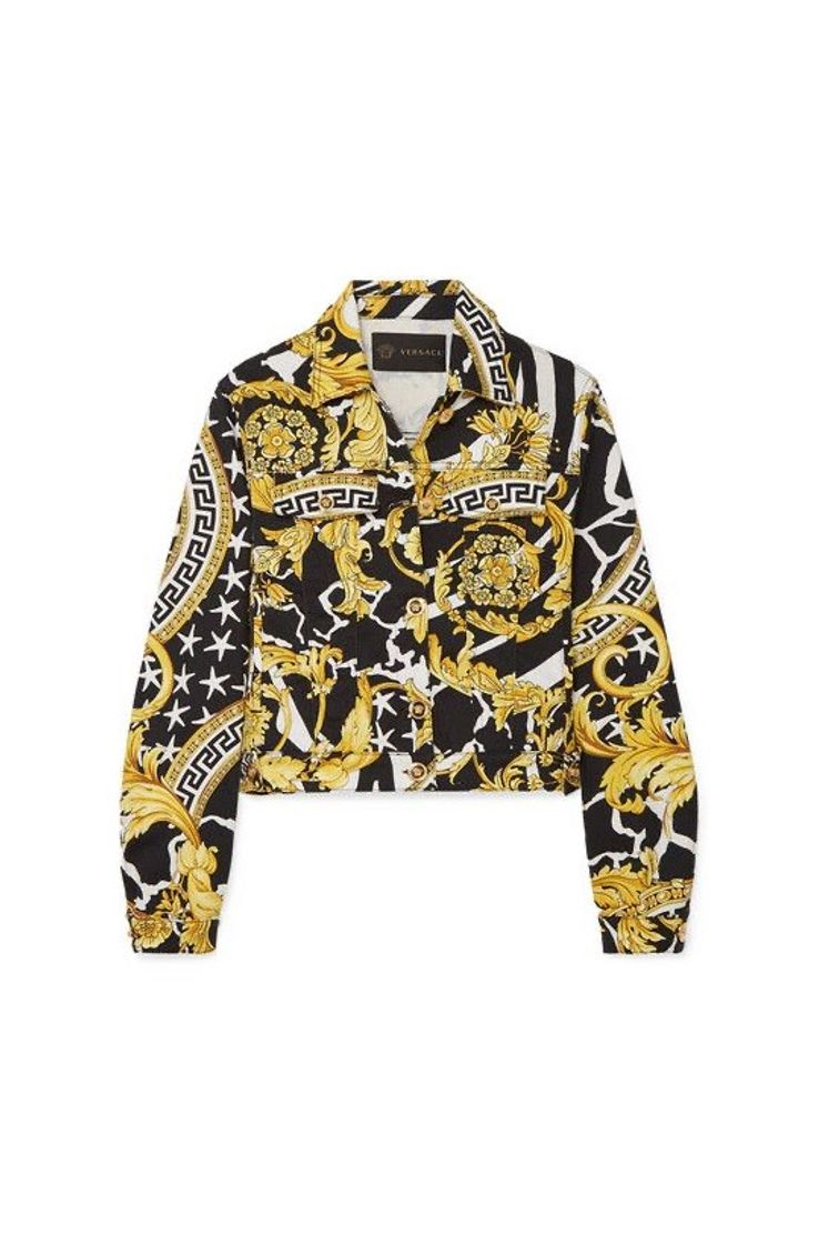 Producto Versace Cropped printed denim jacket