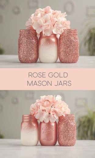 Rose mason jar