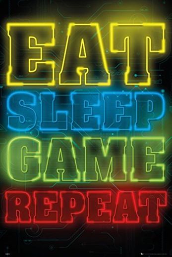 GB eye Ltd POSTER GAMING EAT SLEEP GAME REPEAT