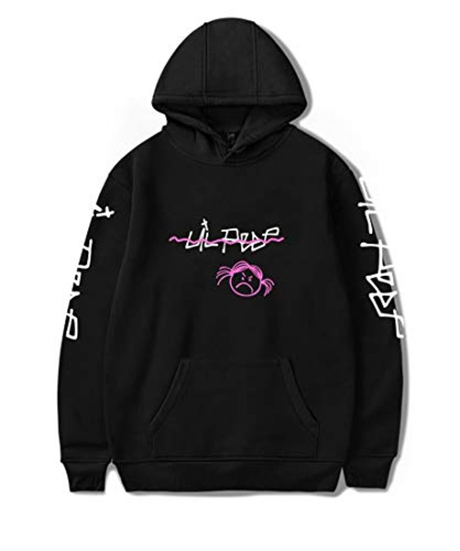 Fashion ShallGood Unisex Sudadera con Capucha Lil Peep Angry Girl Cry Baby Hip Hop Rapper Casual Sudaderas con Capucha para Hombres Mujeres Cool Pullover Estampado Ropa Negro Medium