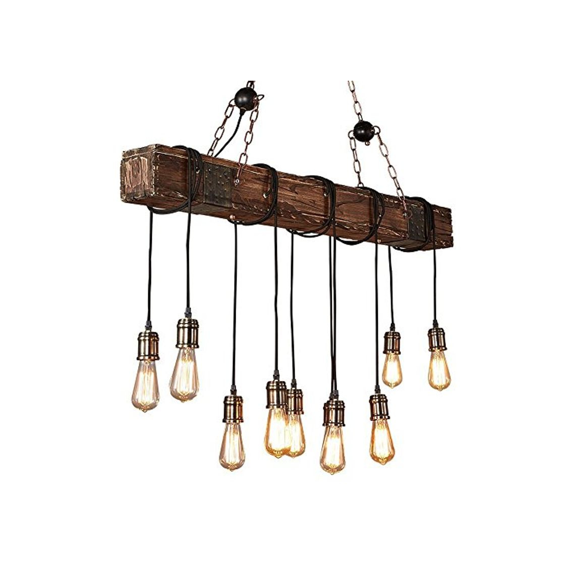 Social Lampara techo Vintage Industrial Madera Cuerda Rustica Retro Lampara Colgante Dormitorio Lámparas de Araña Habitacion Lamparas