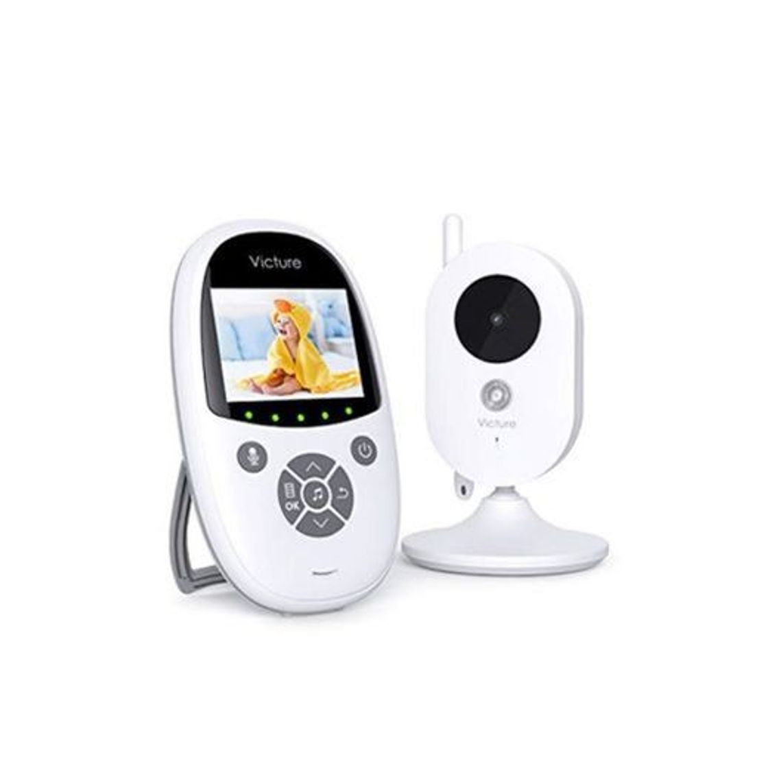 Social Victure Vigilabebés Inalambrico con Cámara，Monitor de Bebé Visión Nocturna Pantalla LCD de