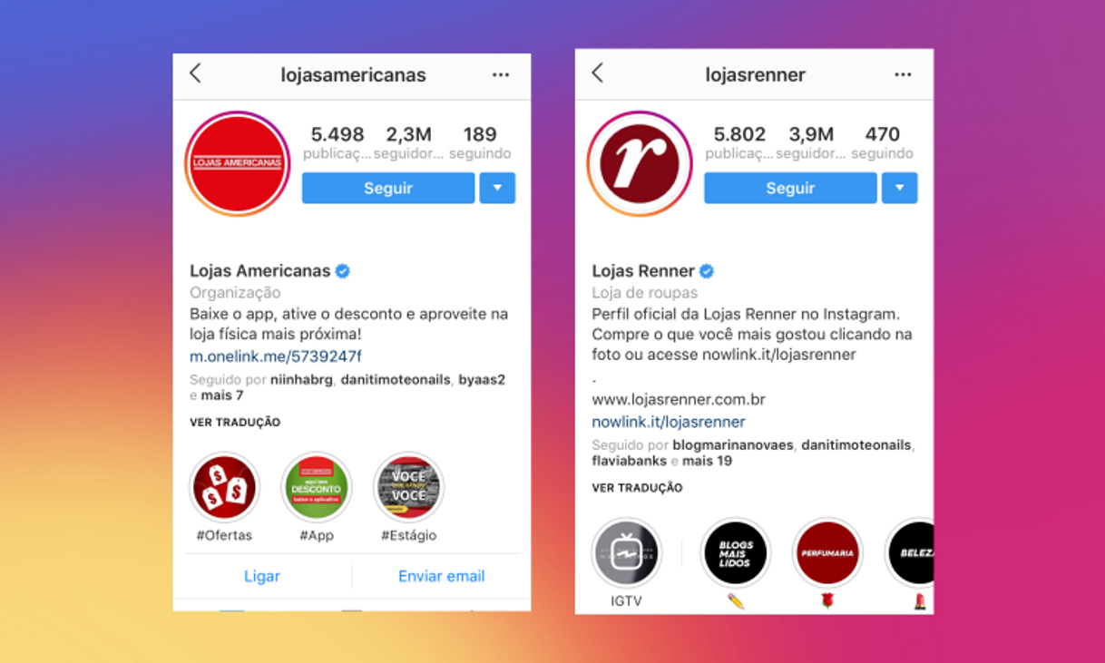 Productos Instagram empresarial