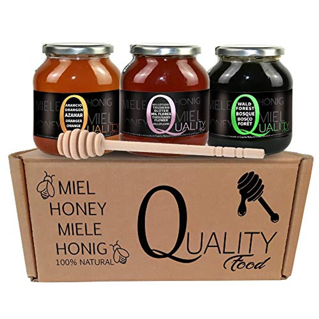 Social Miel pura de abeja 100%. Miel cruda sin pasteurizar ni calentar. Pack