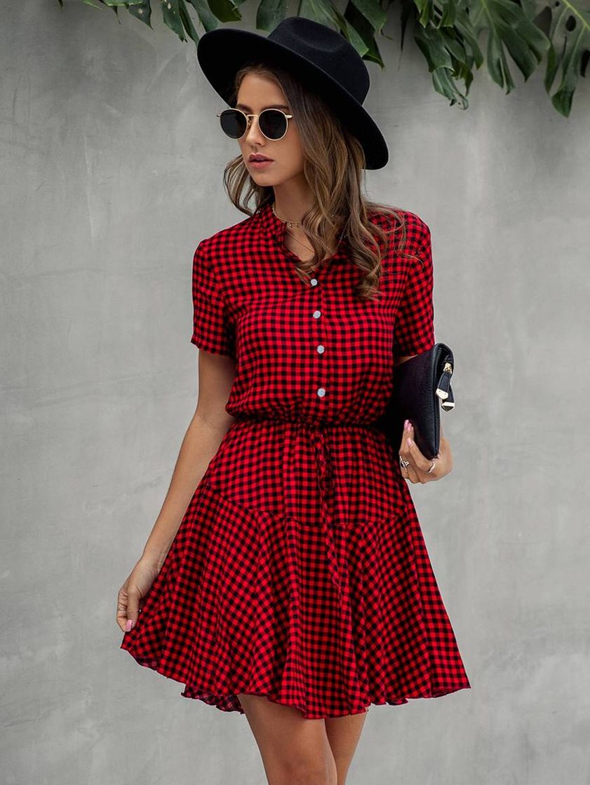 Fashion Vestido rojo. Shein 