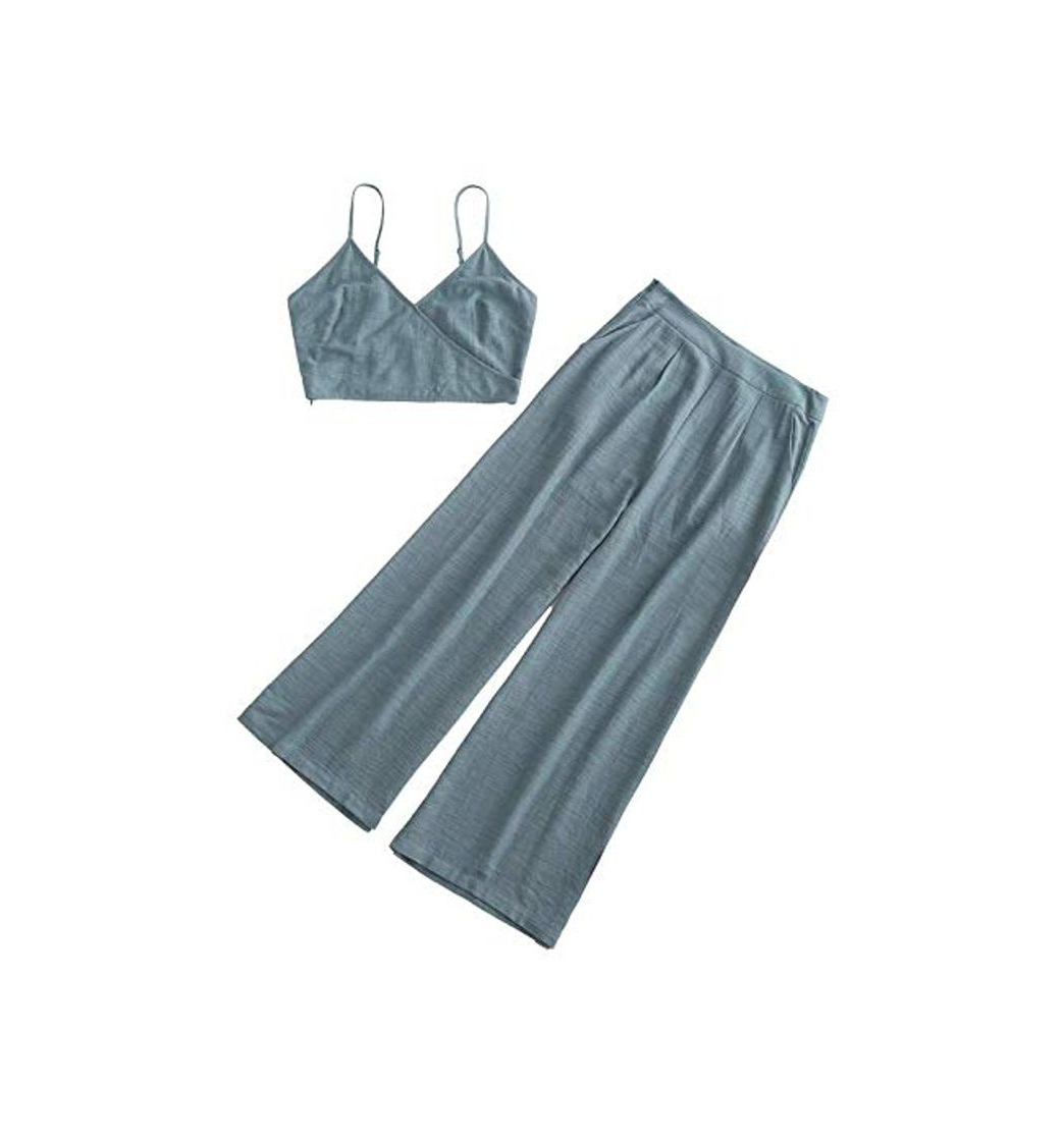 Social ZAFUL Conjunto de Pantalones para Mujer, Cintura Larga, sin Mangas, Mujer, Traje
