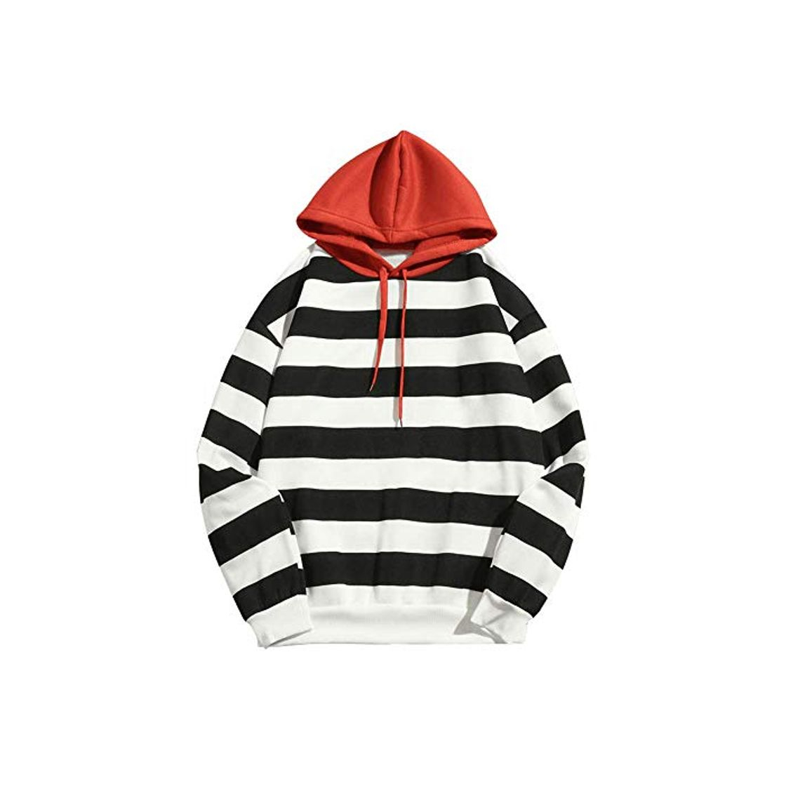 Social ZAFUL - Sudadera con capucha para hombre con estampado de rayas y