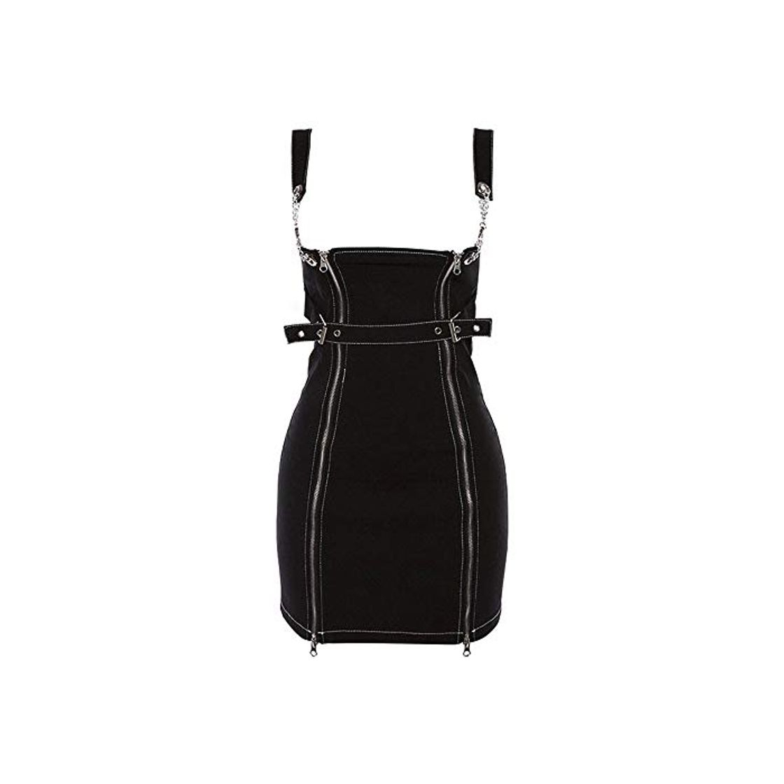 Social SmartRICH Vestido de Mezclilla con Correa de Cremallera para Mujer Vestido de