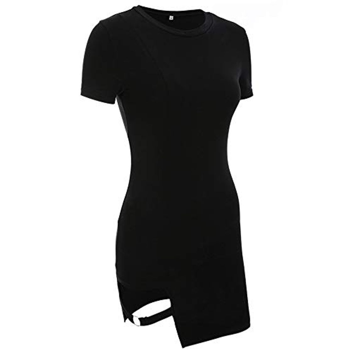 Social Vestido Ajustado Negro Ajustado de Cuello Redondo Ajustado para Mujer Vestido Retro