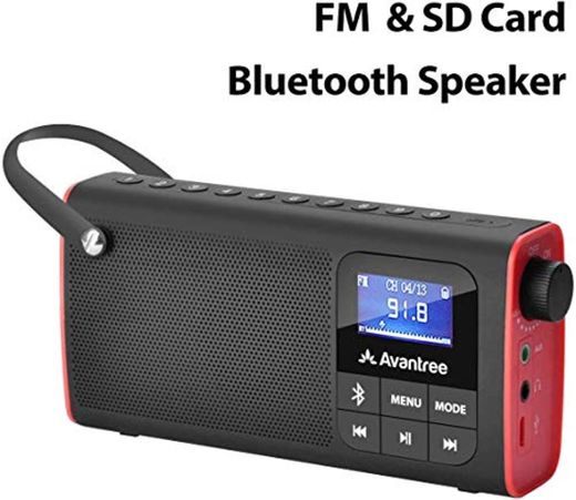 Avantree 3 en 1 Radio FM Portátil con Altavoz Bluetooth y Reproductor
