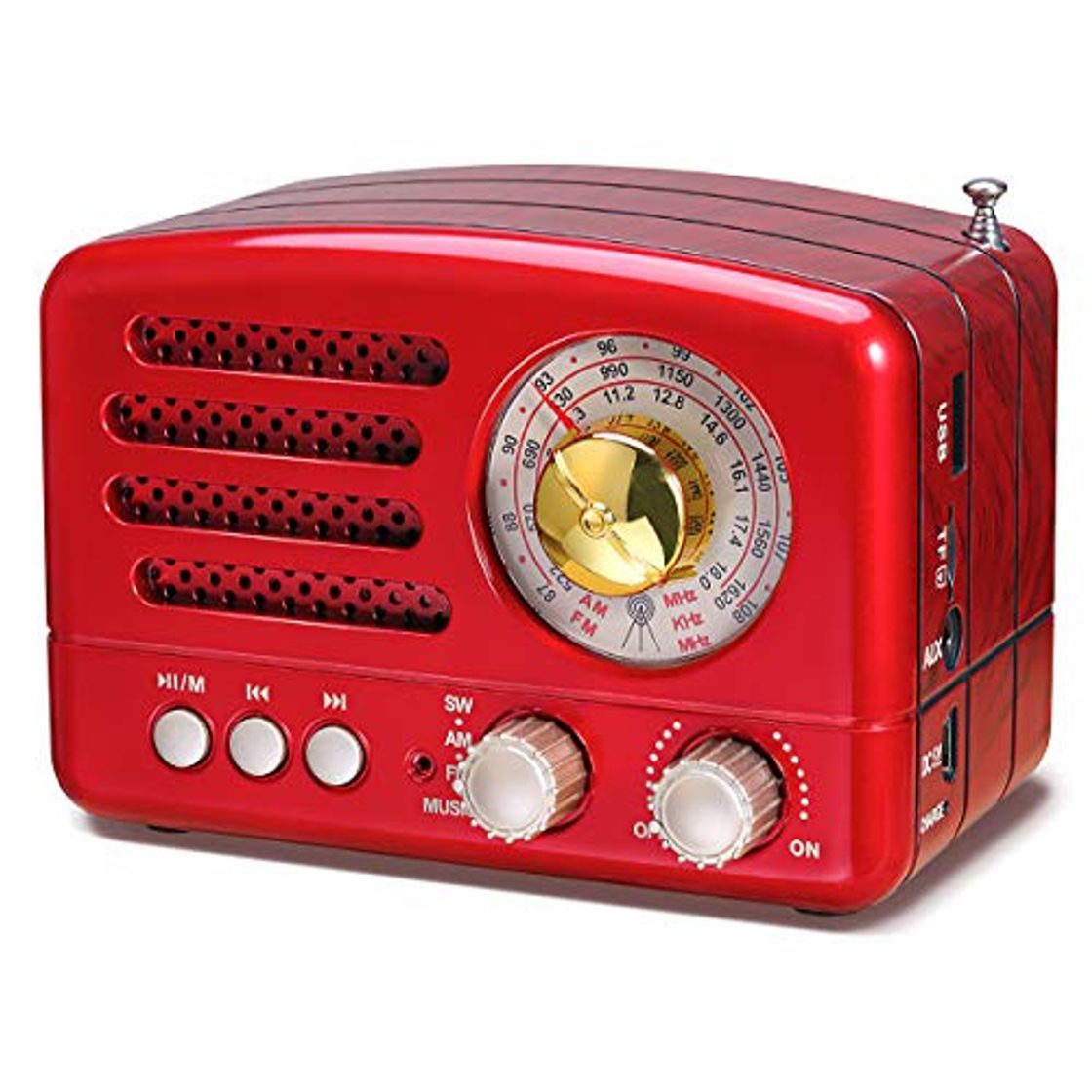 Product PRUNUS J-160 Radio de Transistor portátil pequeña, Altavoz Bluetooth portatil Radio Retro