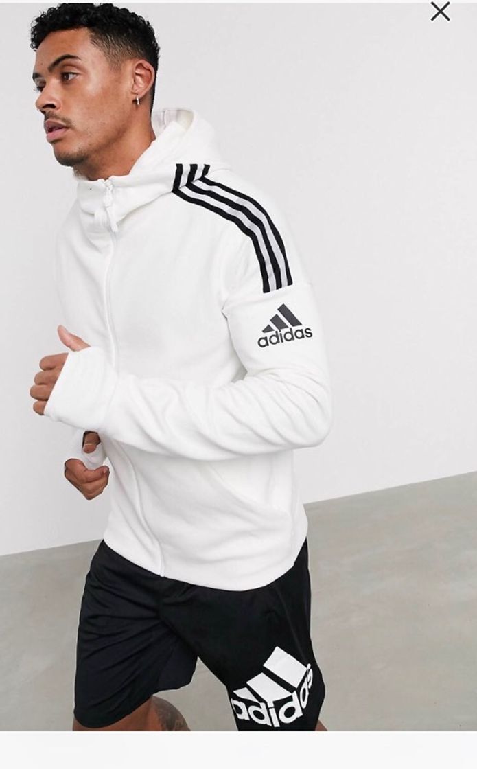 Moda Sudadera blanca con capucha ADIDAS