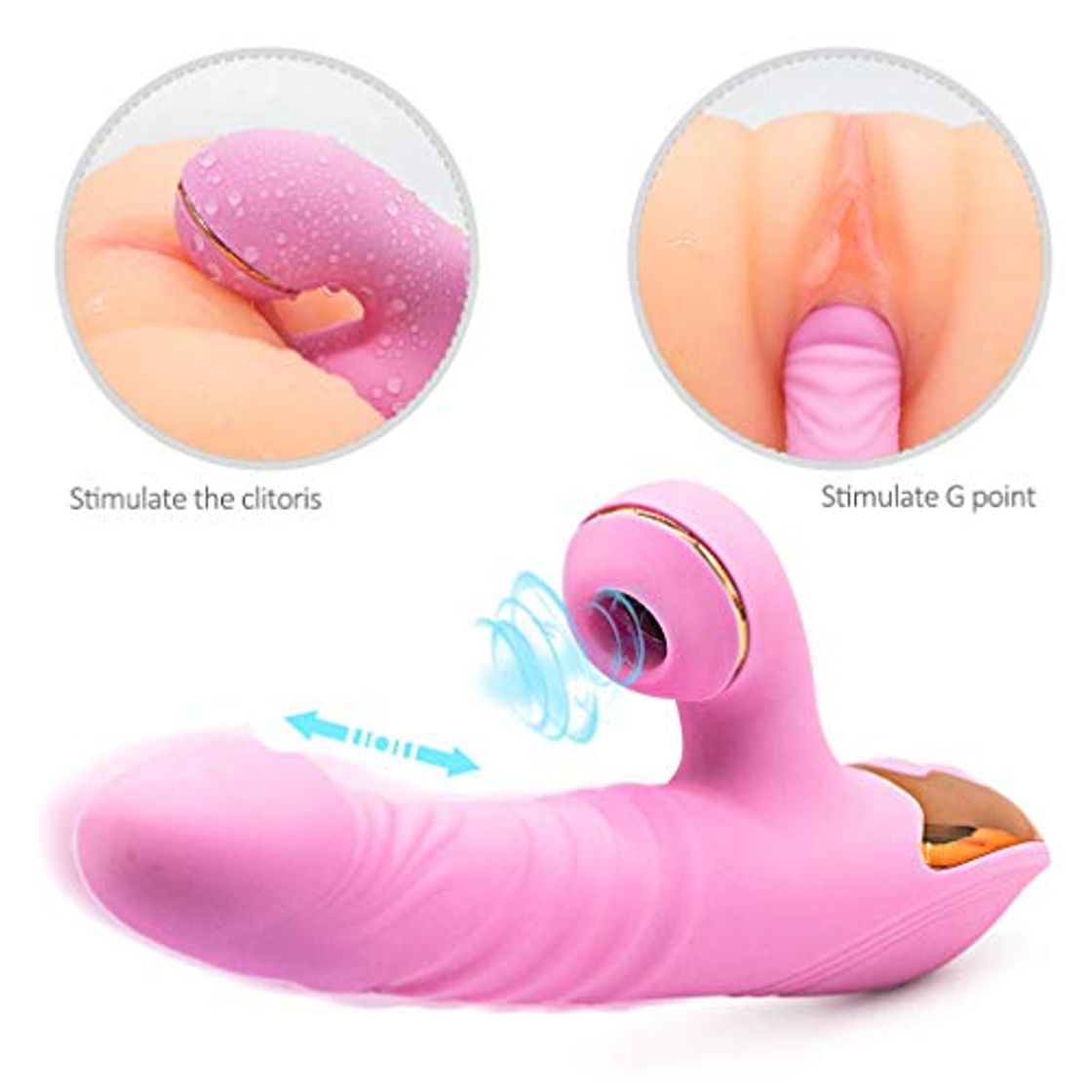 Place 100% de 7 chupadores Clǐtoris de Carga USB ModesVibrate Embalaje Secreto G%