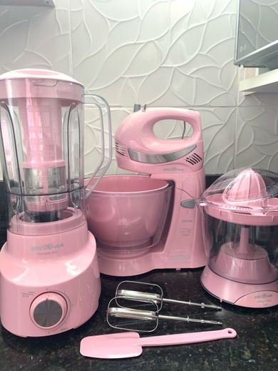 Kit Cozinha Britânia Cristal Pink BKT21 127V Rosa | MadeiraMadeira