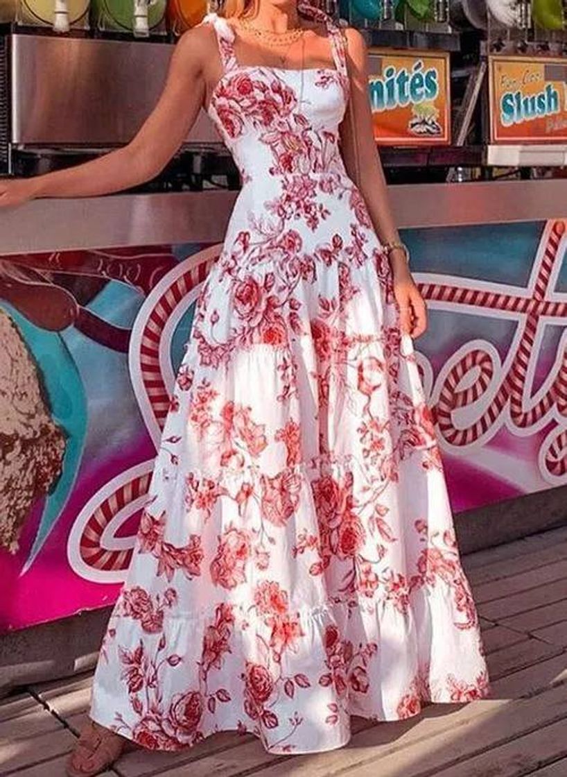 Moda Vestido Longo Floral! 🌹