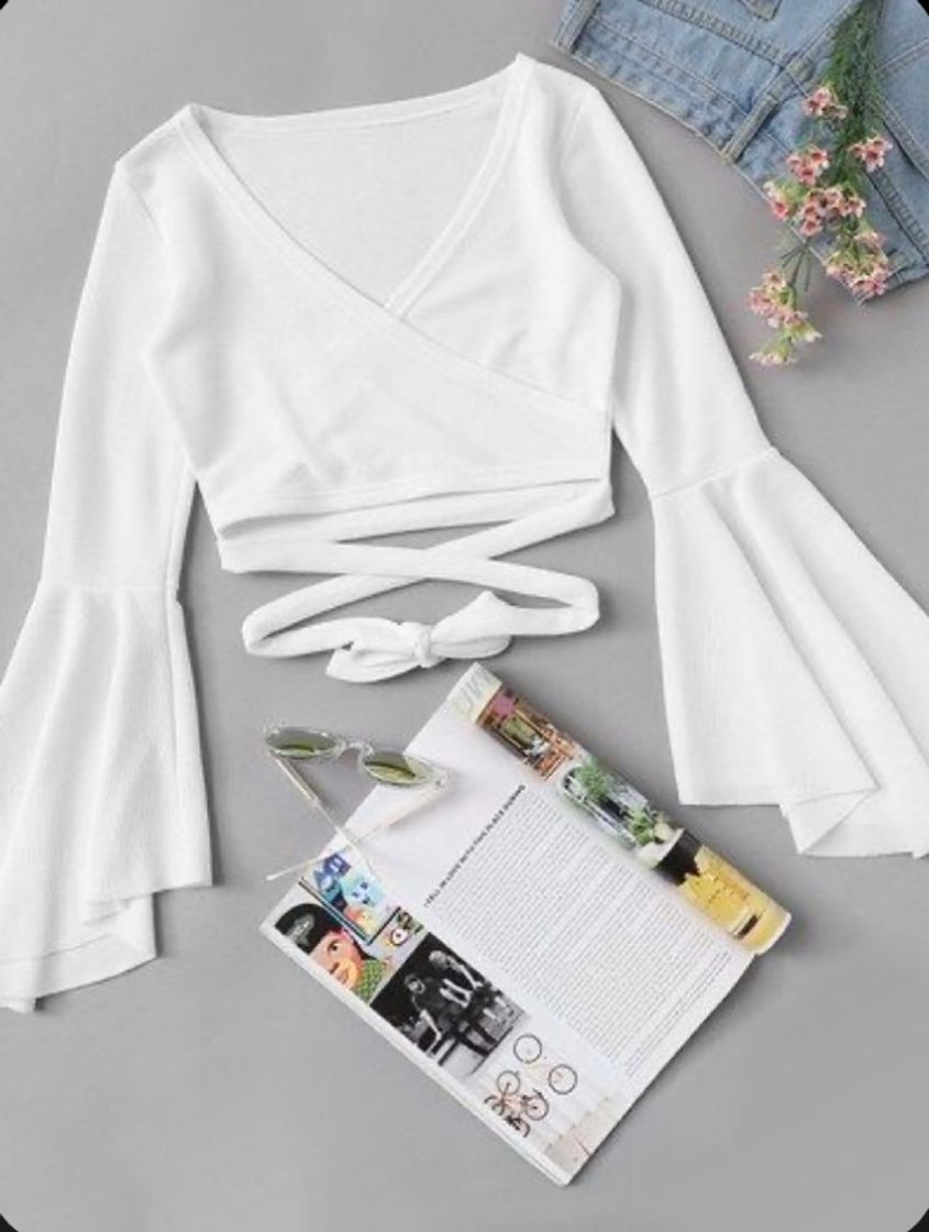 Fashion Blusa crop top blanca🤍 