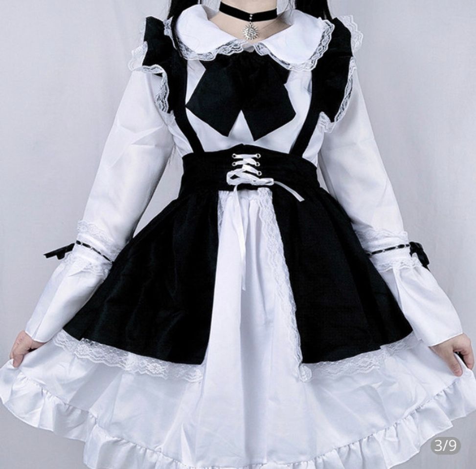 Fashion Mulheres Maid Outfit Lolita Vestido Bonito Горничная Anime ...