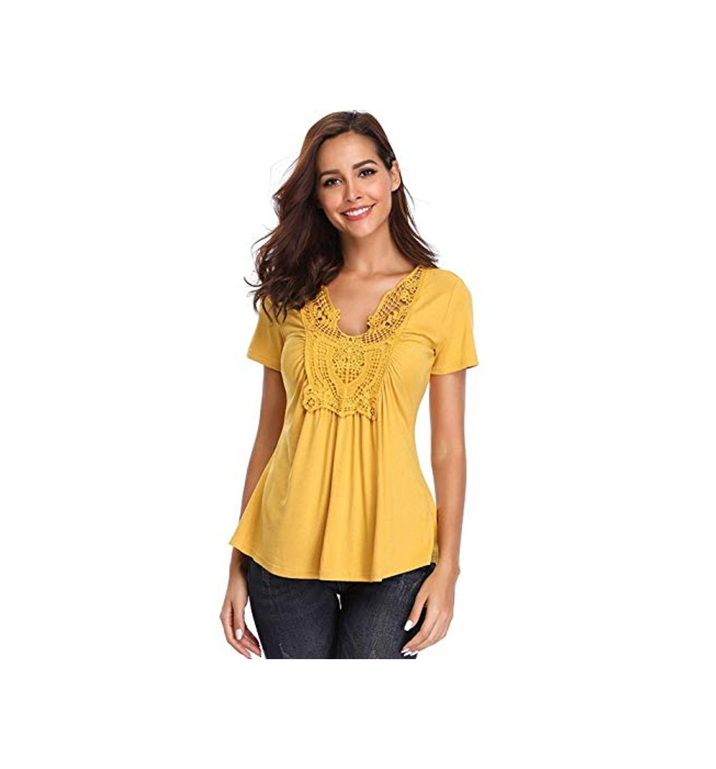 Social MISS MOLY Camisetas Blusas con Cuello en V para Mujer Tops Sexy