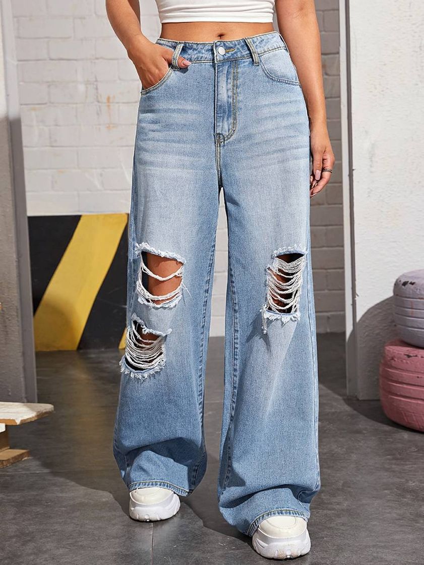 Moda Lavagem leve Botão Simples ocasional Jeans