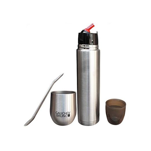 Gaucho Bruno – Starter Kit con Mate, Termo y Bombilla de Acero