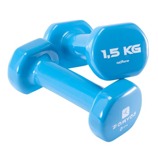Mancuernas vinilo 2×1,5KG. Fitness gym pilates NYAMBA azul