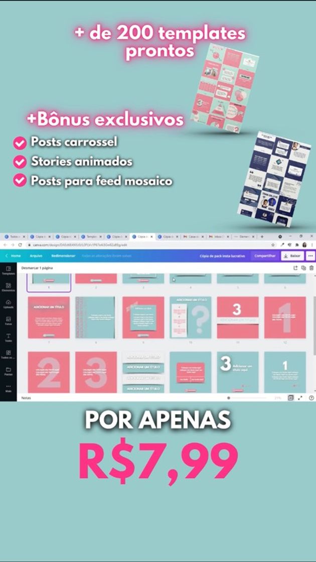 Moda Templates prontos e editáveis pelo canva 