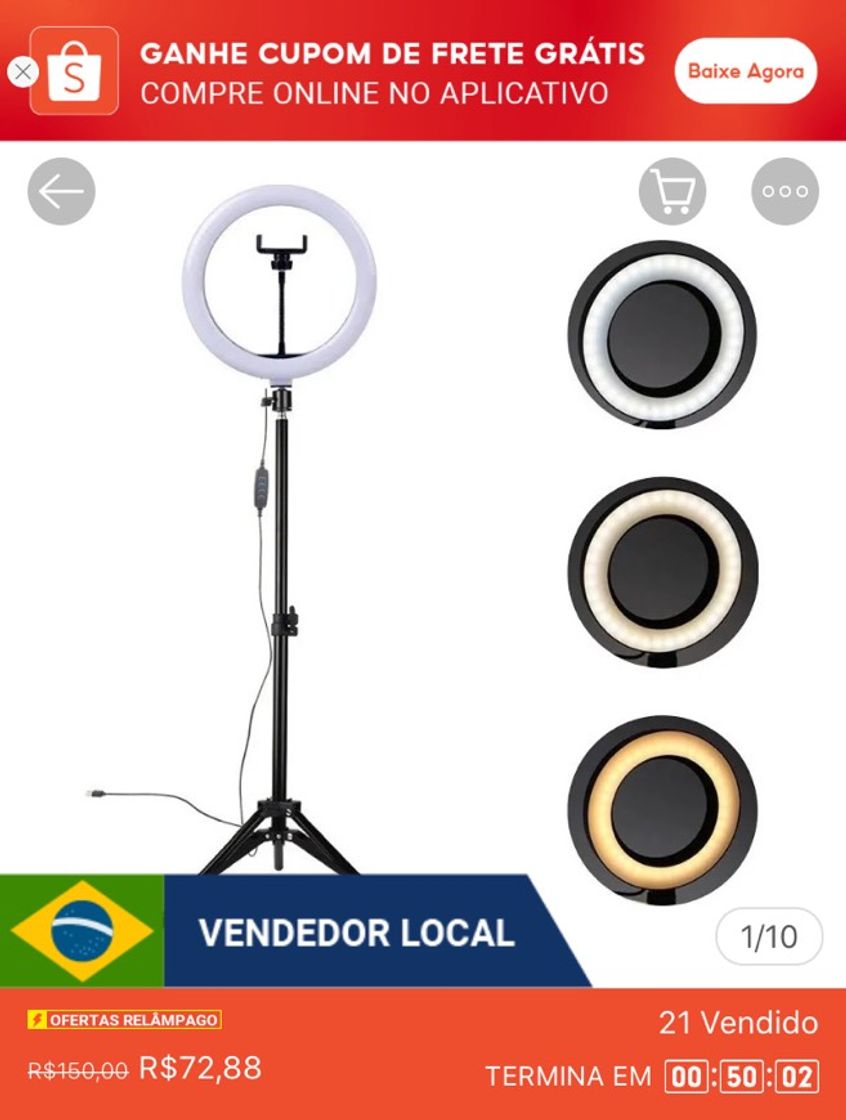 Fashion ring light led iluminador 