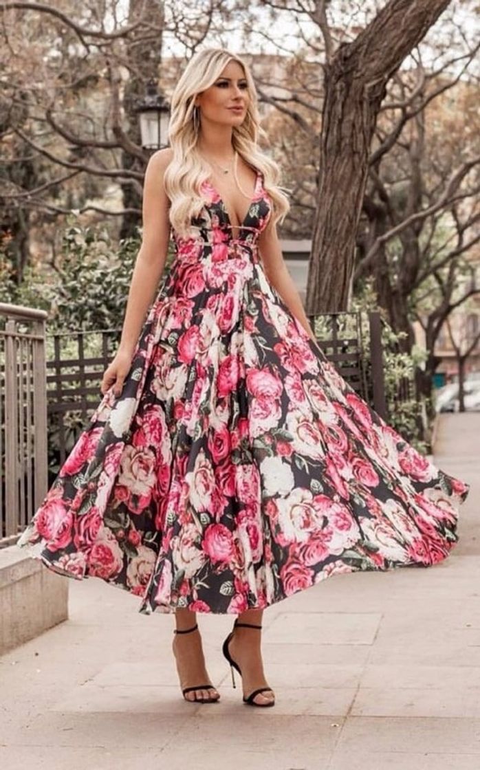 Fashion Vestido mid floral