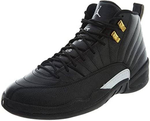 Nike Air Jordan 12 Retro, Zapatillas de Baloncesto para Hombre, Negro/Blanco/Dorado