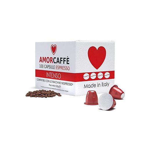 Amorcaffe 100 Cápsulas de Café Compatibles con Máquinas Nespresso