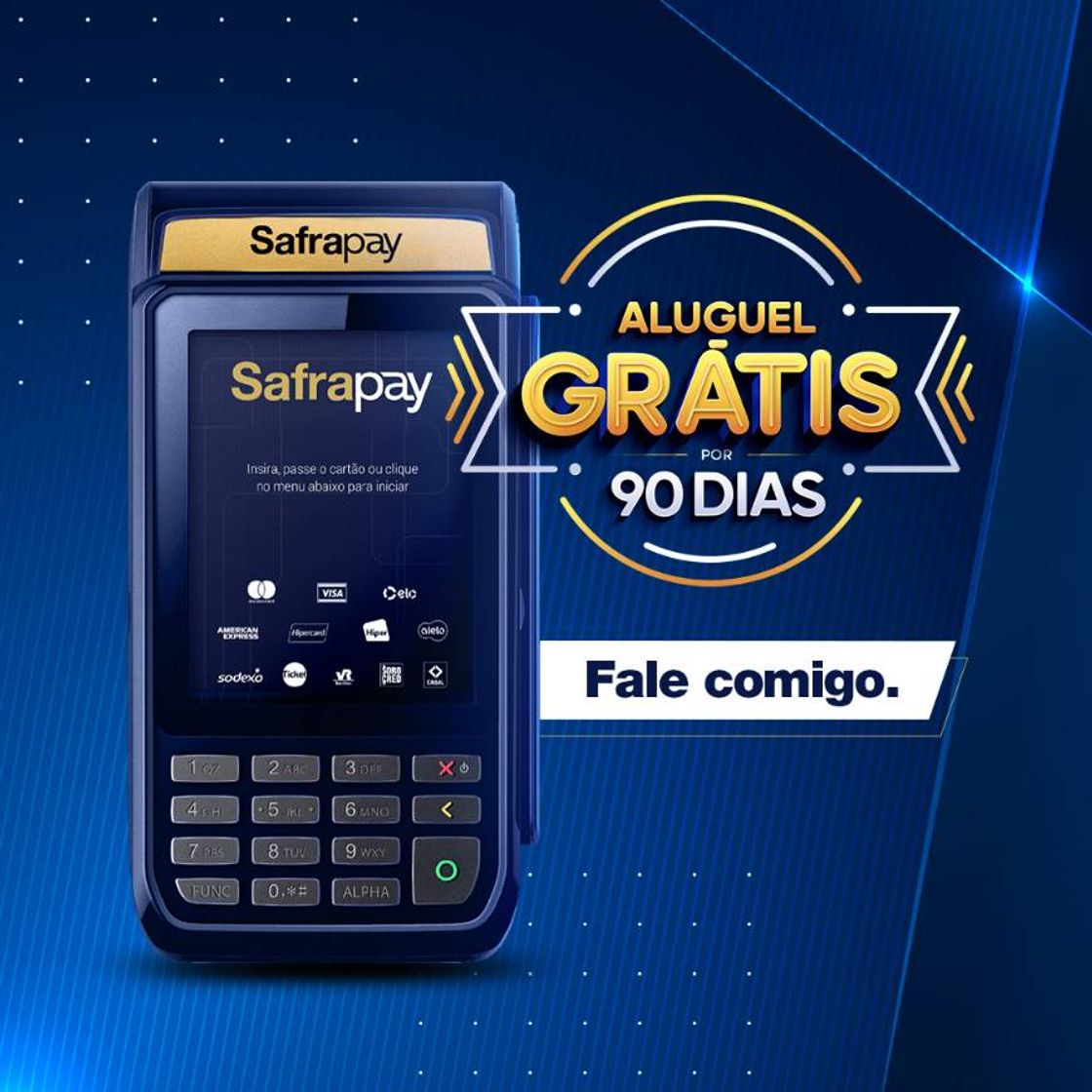 Social Máquinas de cartões SafraPay. Aluguel grátis ou compra.