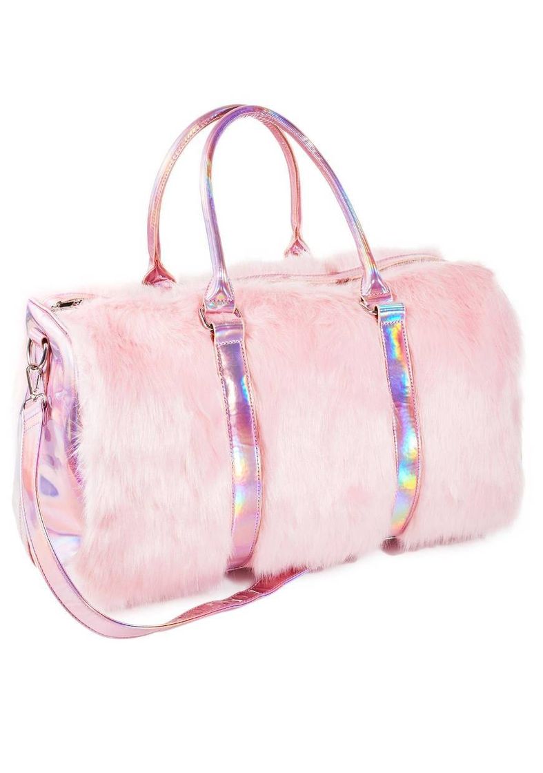 Social Pink Faux Fur Weekender Bag | Dolls Kill