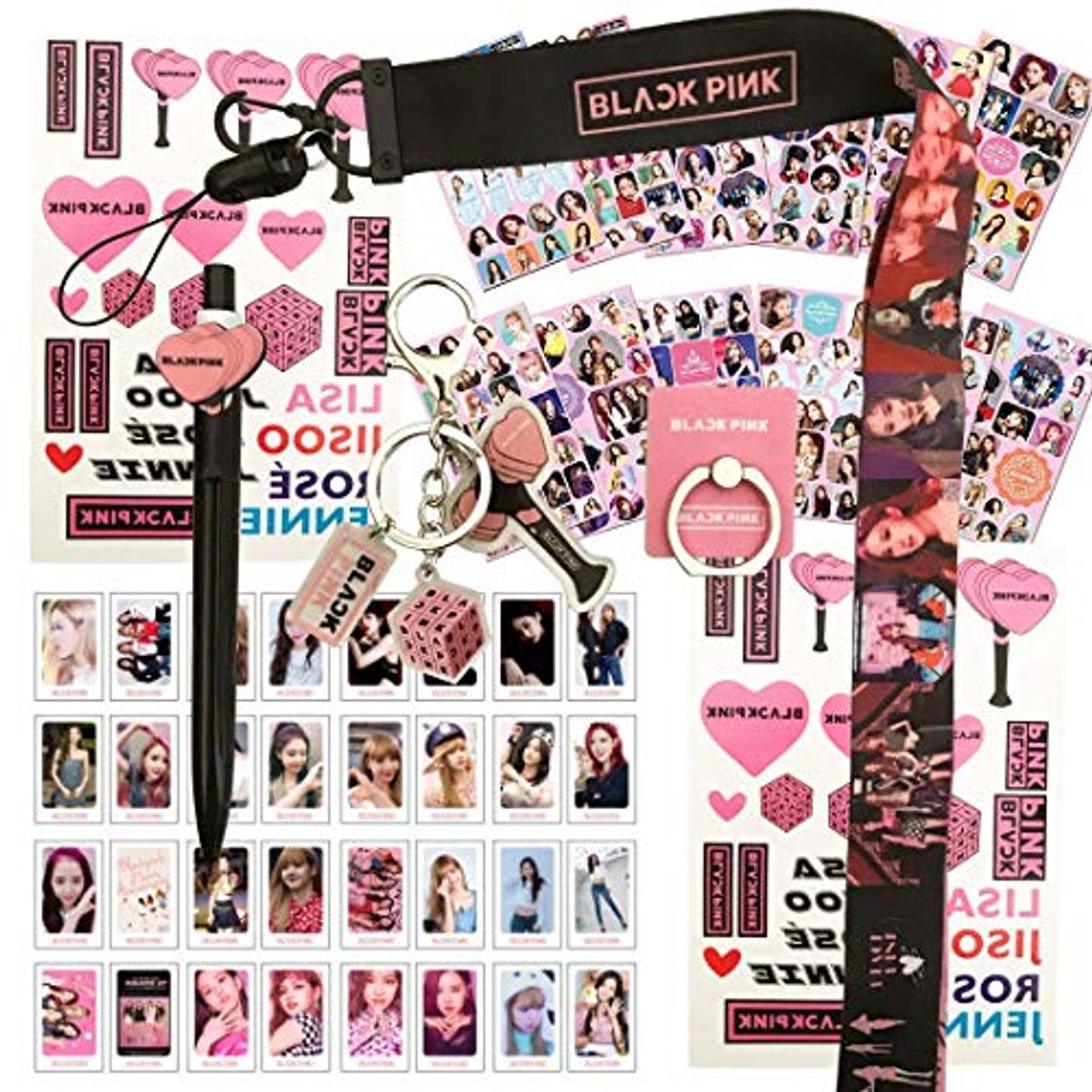 Social Blackpink Gifts Set - 32 tarjetas de lomo de color negro