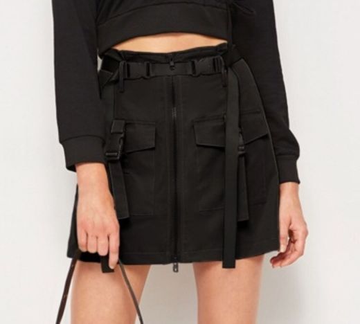 Dual Pocket Zip Front Cargo Skirt | SHEIN USA