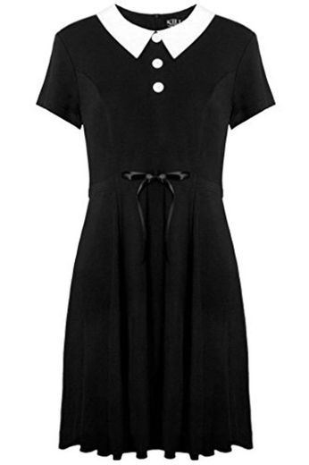Kill Star vestido de mujer manga corta – Doll Dress Negro negro L