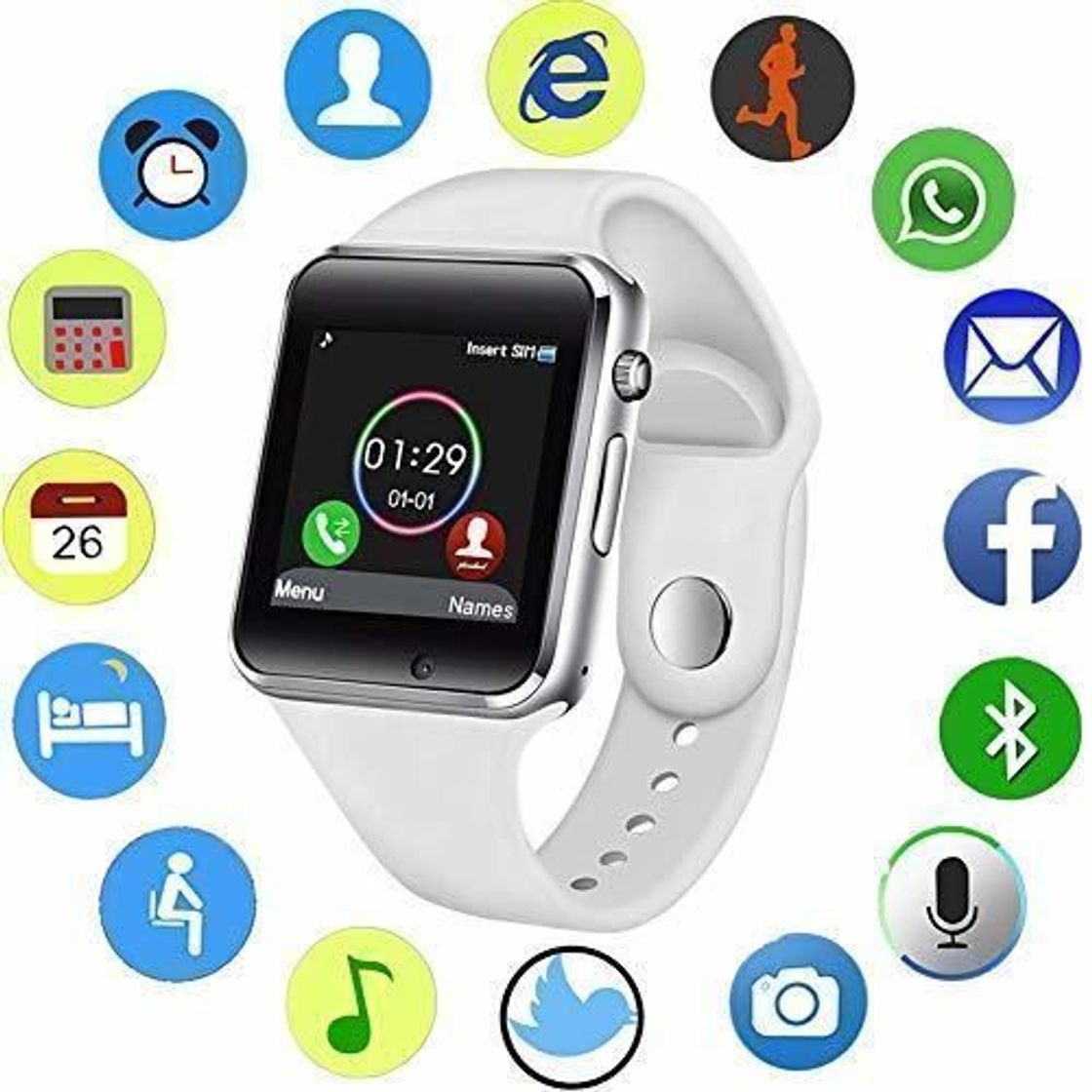 Social KDSFJIKUYB Pulsera de Actividad Reloj Inteligente Hombre Mujer Deporte LED Pantalla táctil