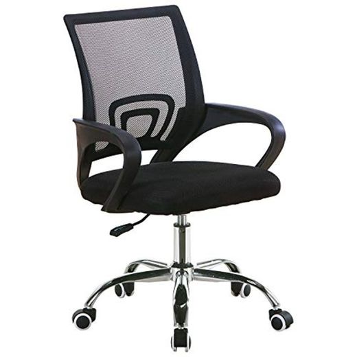 T-LoVendo TLV-BC174N Silla de Oficina con Soporte Lumbar Giratoria Escritorio Sillon Ruedas