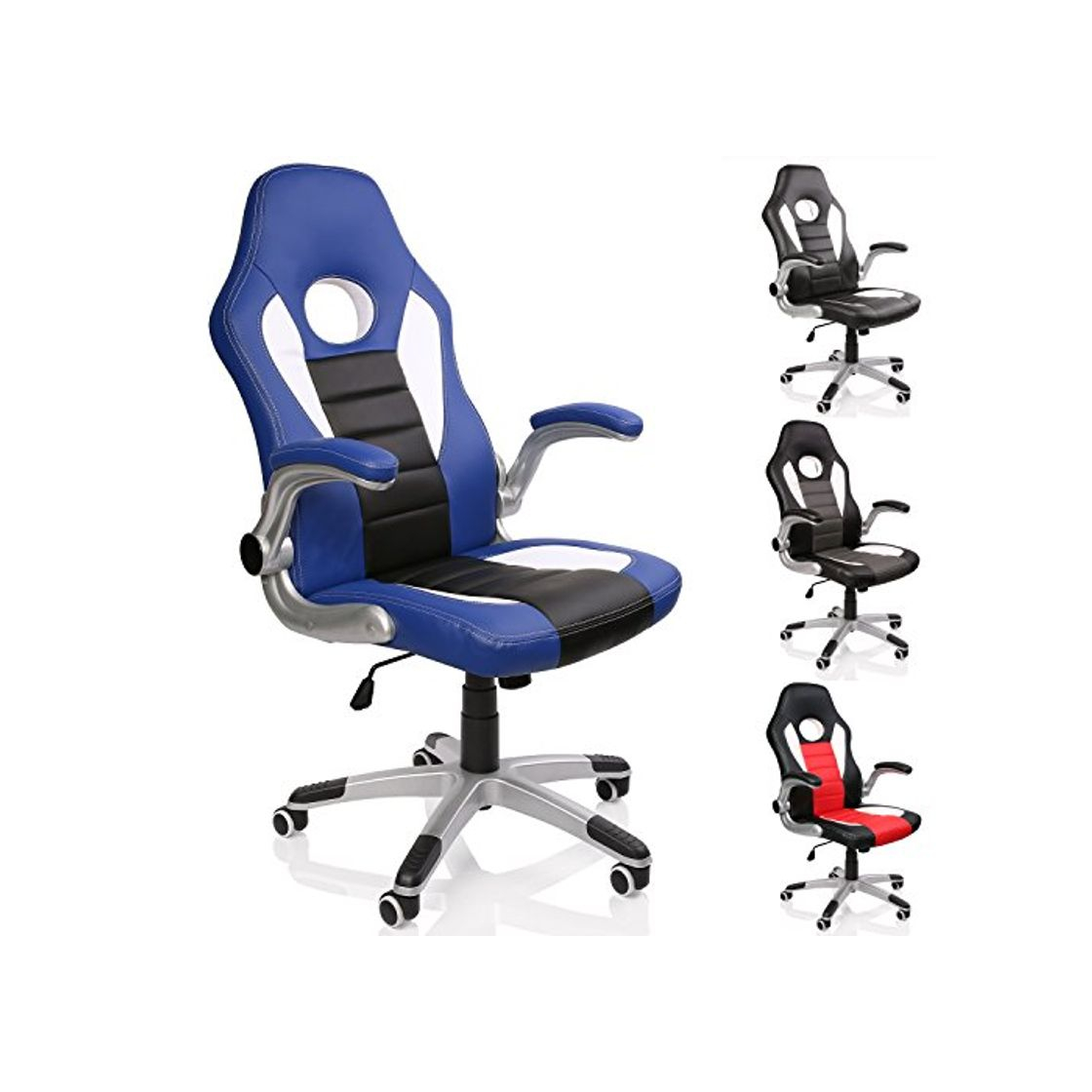 Social TRESKO® Silla de Oficina Racing Gaming giratoria, Escritorio Ordenador, 4 Colores Diferentes,