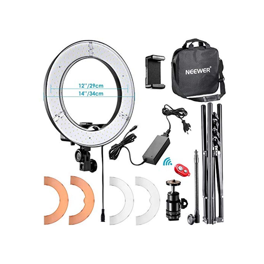 Social Neewer 36cm Exterior LED Anillo de Luz 36W 5500K con Soporte de