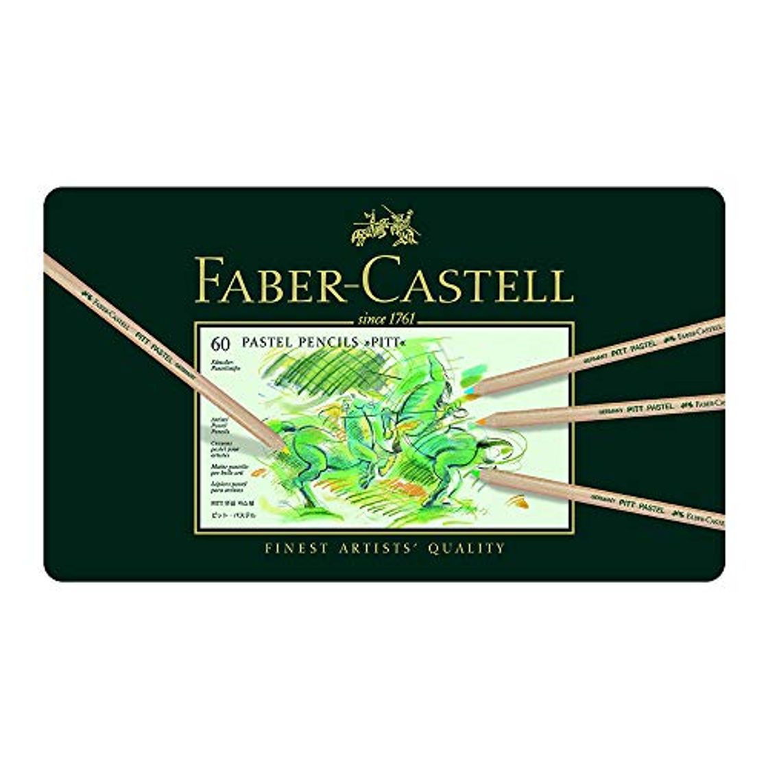 Producto Faber-Castell 112160 - Estuche de metal con 60 ecolápices Pitt pastel